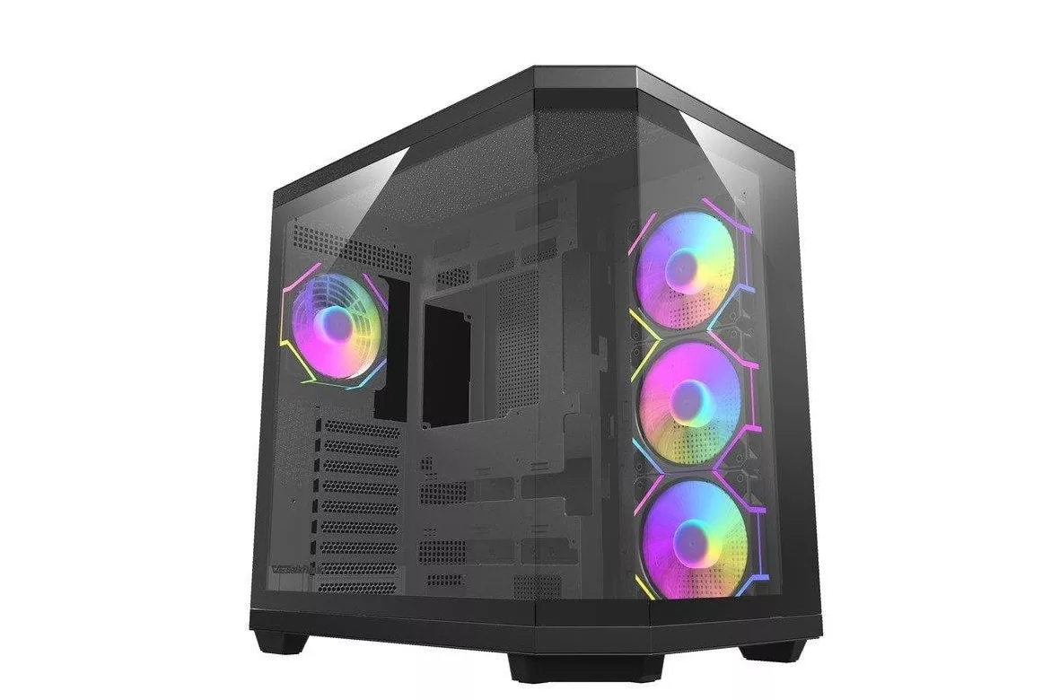 Caja DarkFlash DQX80 Black Full Tower triple cristal 4x ARGB ATX/USB-C