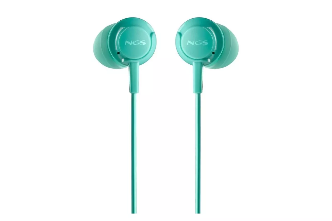 Auriculares NGS Cross Drift Mint con cable Jack 3.5 mm Uso Llamadas y Música Micrófono Control en Cable Color Menta