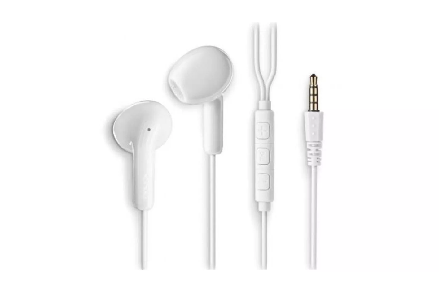 Auriculares NGS Cross Flip con cable Jack 3,5 mm, micrófono y control de volumen, blancos