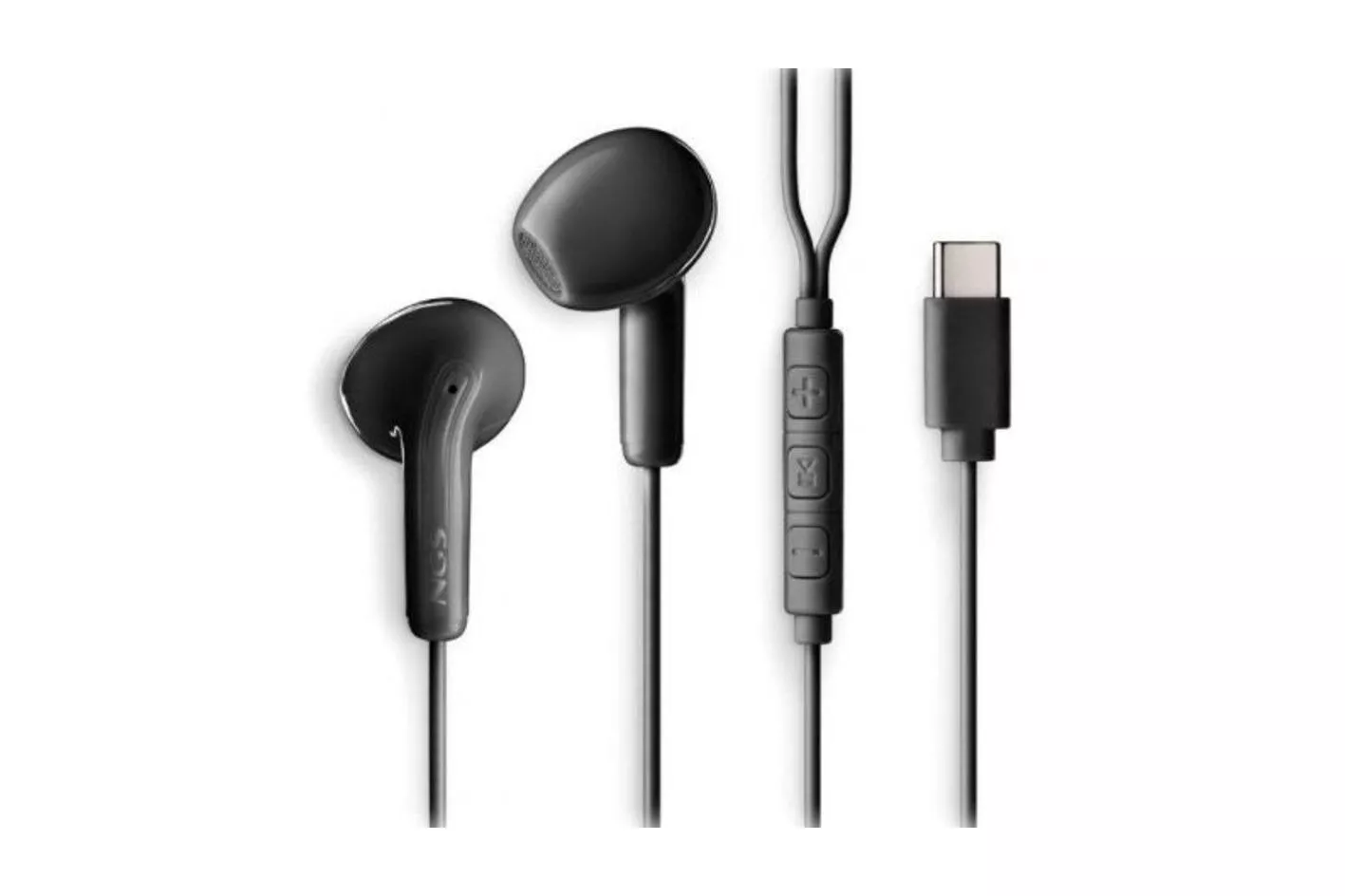 Auriculares NGS Cross Glide con cable USB-C para dispositivos multipropósito con micrófono negros