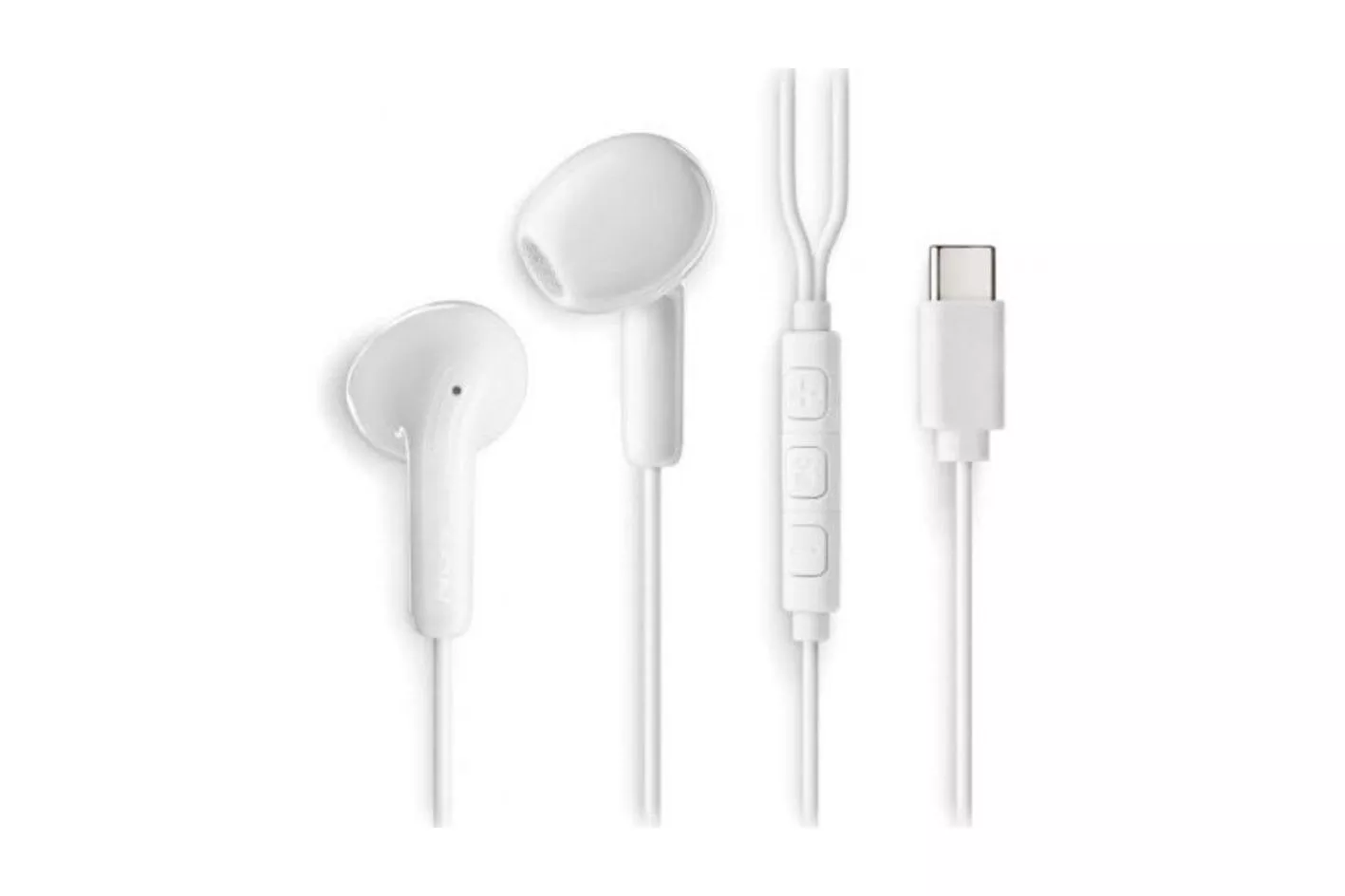 Auriculares NGS Cross Glide con cable USB-C, micrófono y control multifunción, blancos