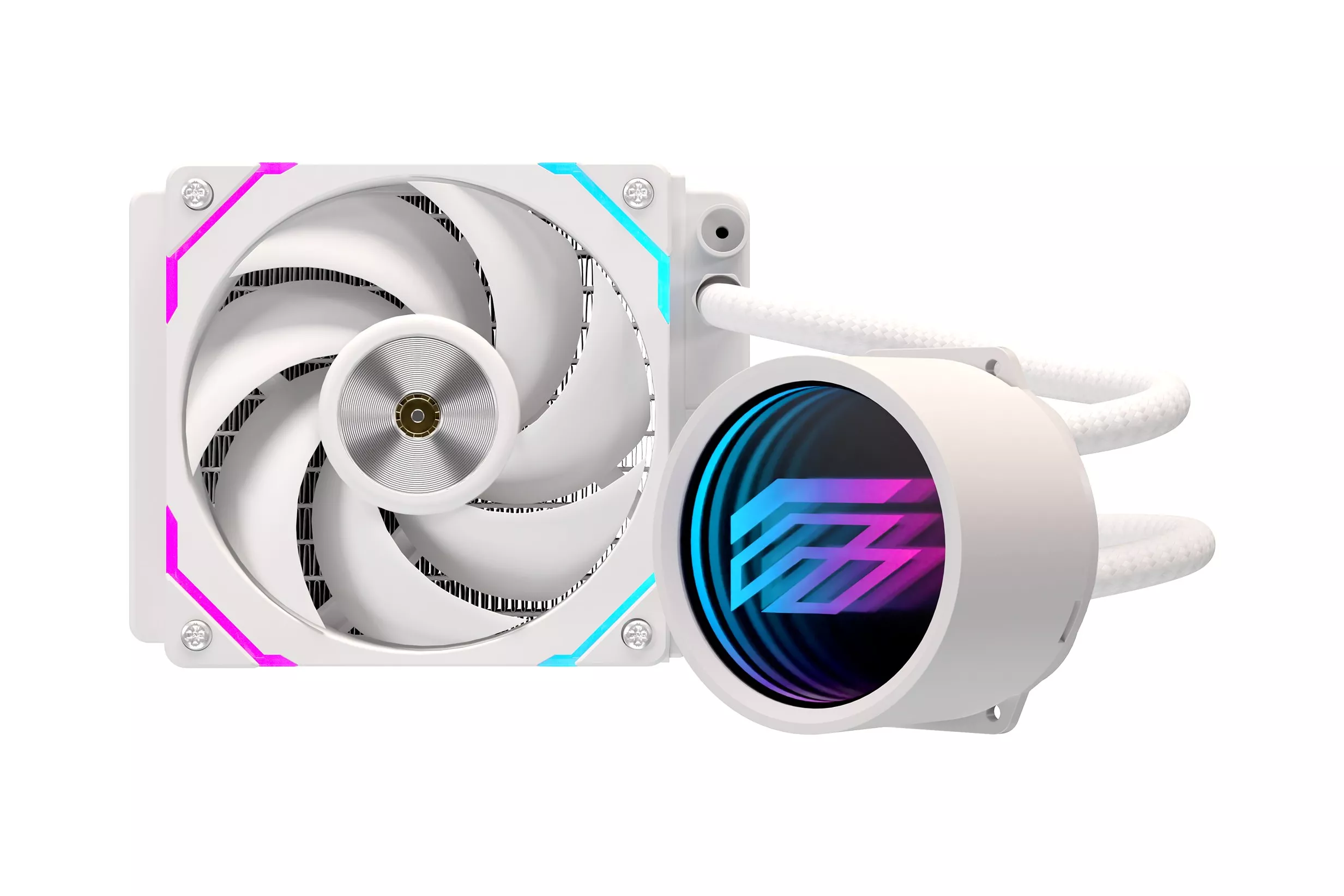 Refrigeración Líquida Einarex Flux 120 RGB 120mm 1 Ventilador Efecto Espejo Blanco
