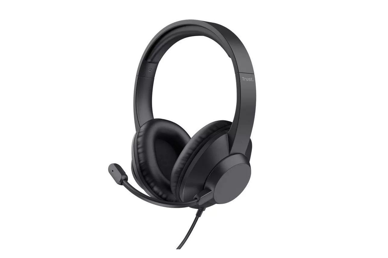 Auriculares Trust Ayda Max con cable USB-C y USB-A para oficina y llamadas negros