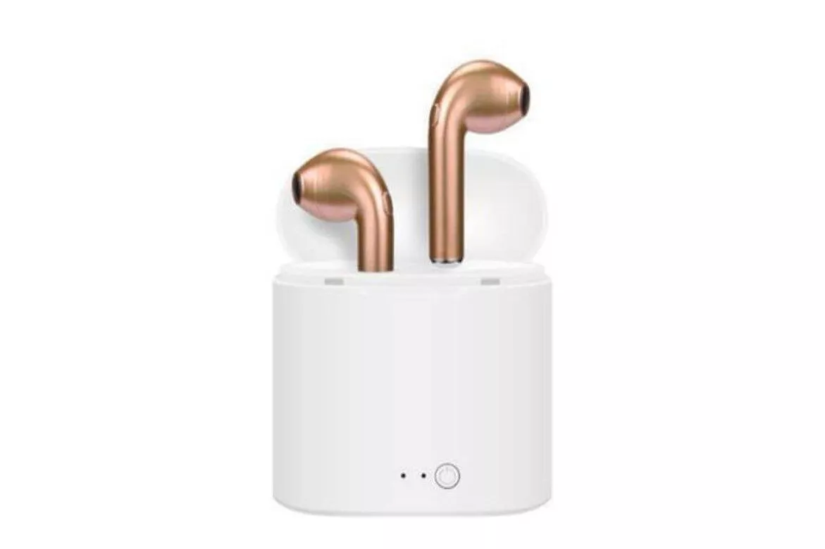 Auriculares Generica I7 inalámbricos Bluetooth con reducción de ruido y micrófono dorados