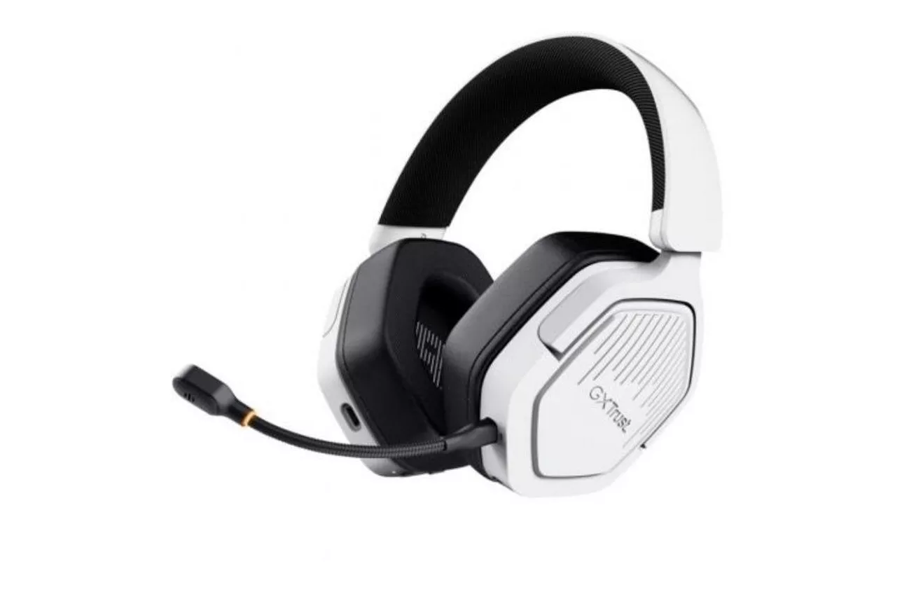 Auriculares Trust GXT 493PS Carus inalámbricos Bluetooth y USB-A Gaming con micrófono blancos