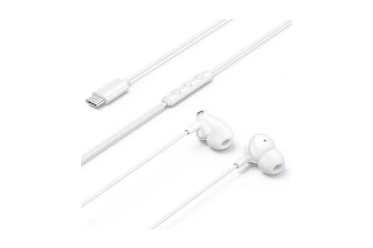 Auriculares Vention Echo Lite con cable USB-C Micrófono intraurales blancos