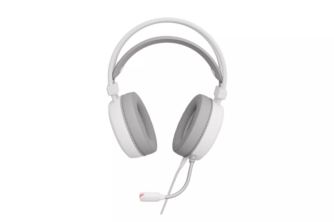 Auriculares Genesis Neon 613 G2 con cable sonido V retroiluminación RGB gaming blancos