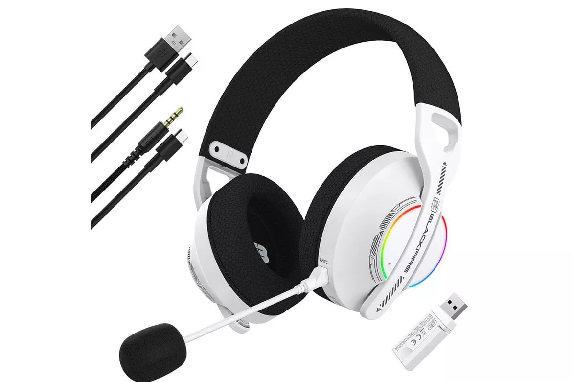 Blackfire BFX-W100 Pro Auriculares Gaming Dual Wireless para PS5 Blancos