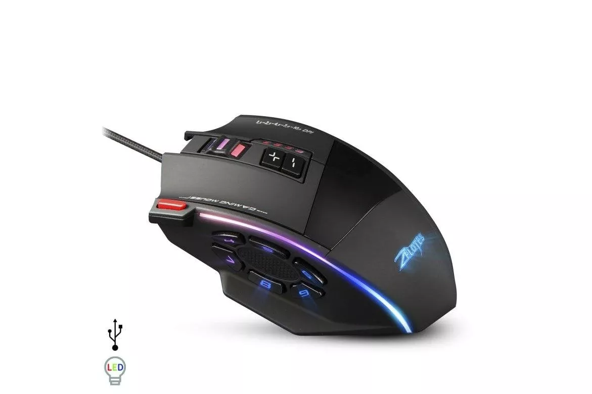 Ratón Dam Electronics C-13 USB 10000DPI Negro RGB 13 Botones Peso Ajustable