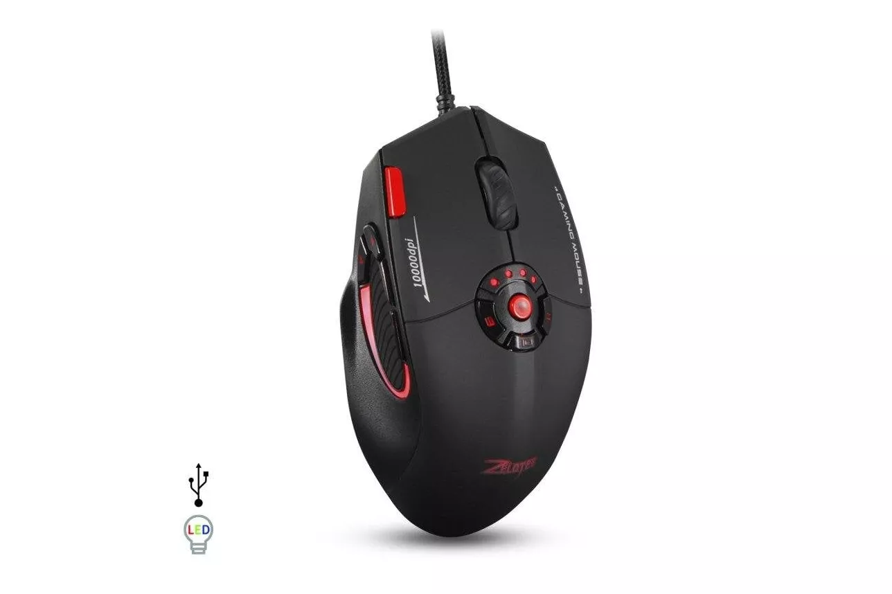 Ratón Dam Electronics C-16 USB 10000 DPI RGB 12 Botones Peso Ajustable Negro