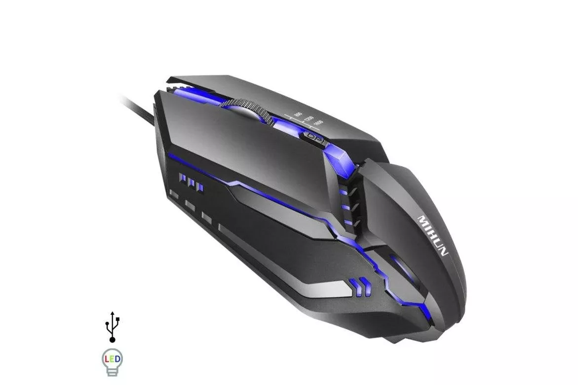 Ratón Dam Electronics G314 USB hasta 1600DPI RGB Ergonómico Negro con 4 Botones