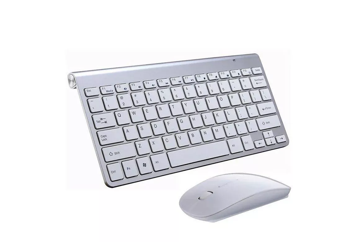 Teclado y Ratón Dam Electronics 908 Inalámbrico 1200DPI Metalizado Ergonomía Bajo Ruido