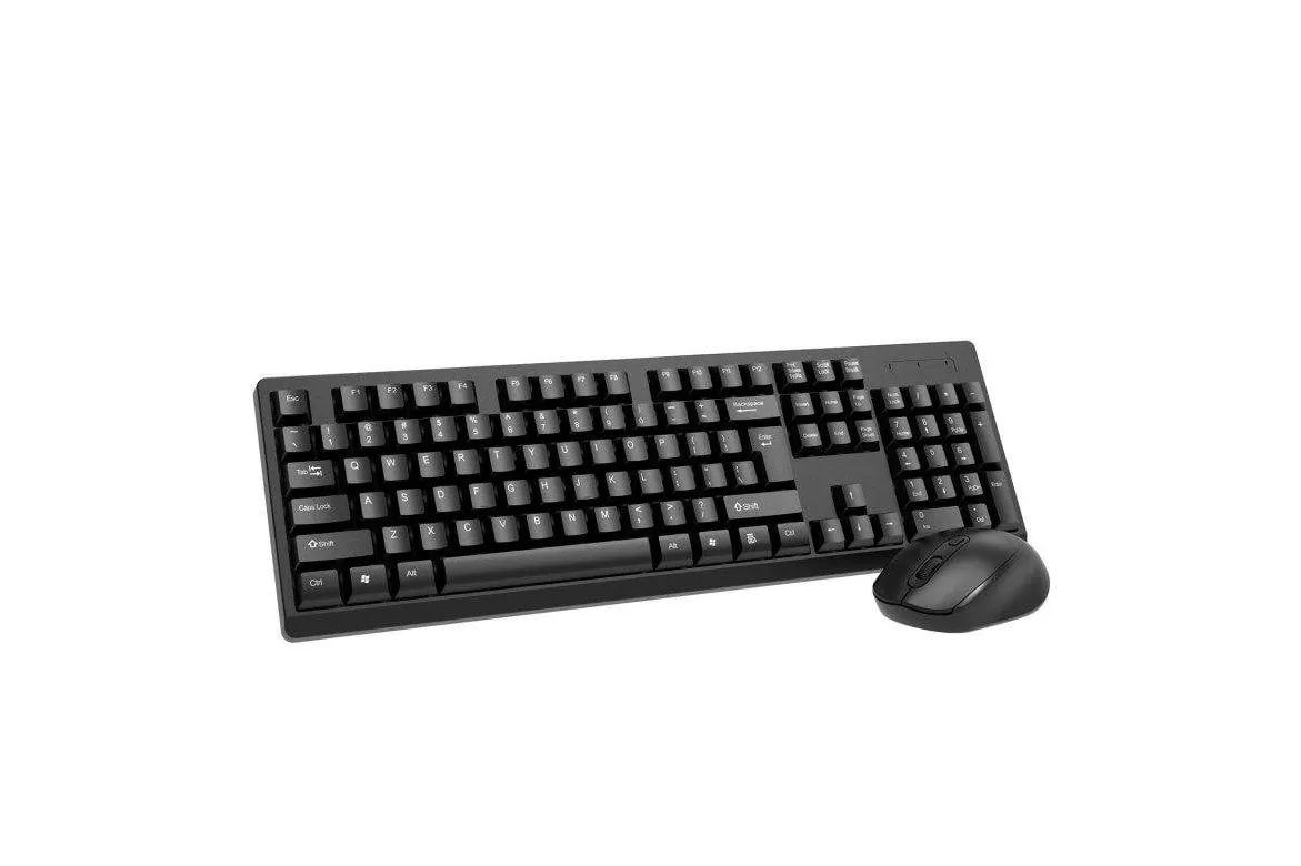 Teclado y ratón Dam Electronics CMK-326 inalámbrico 2.4G 1600 DPI negro ergonómico