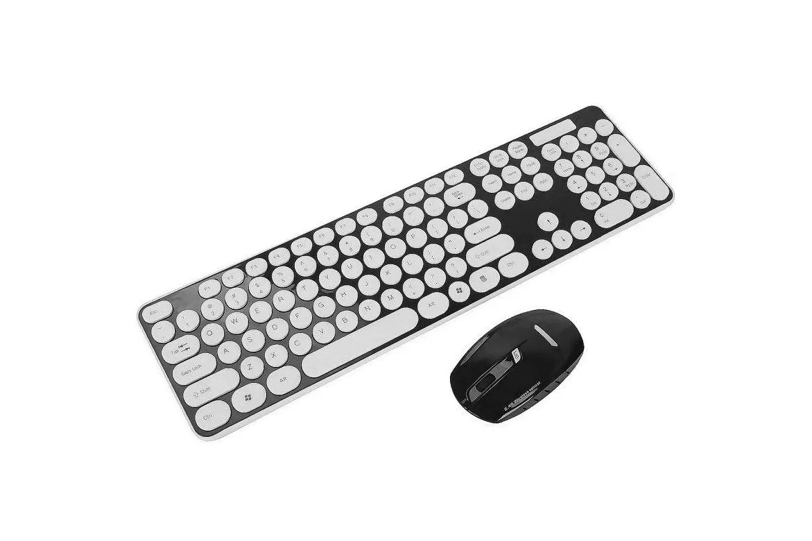 Teclado y Ratón Dam Electronics HK3960 Inalámbrico 2.4G 4 Botones Negro Ergonomía Baja Ruido
