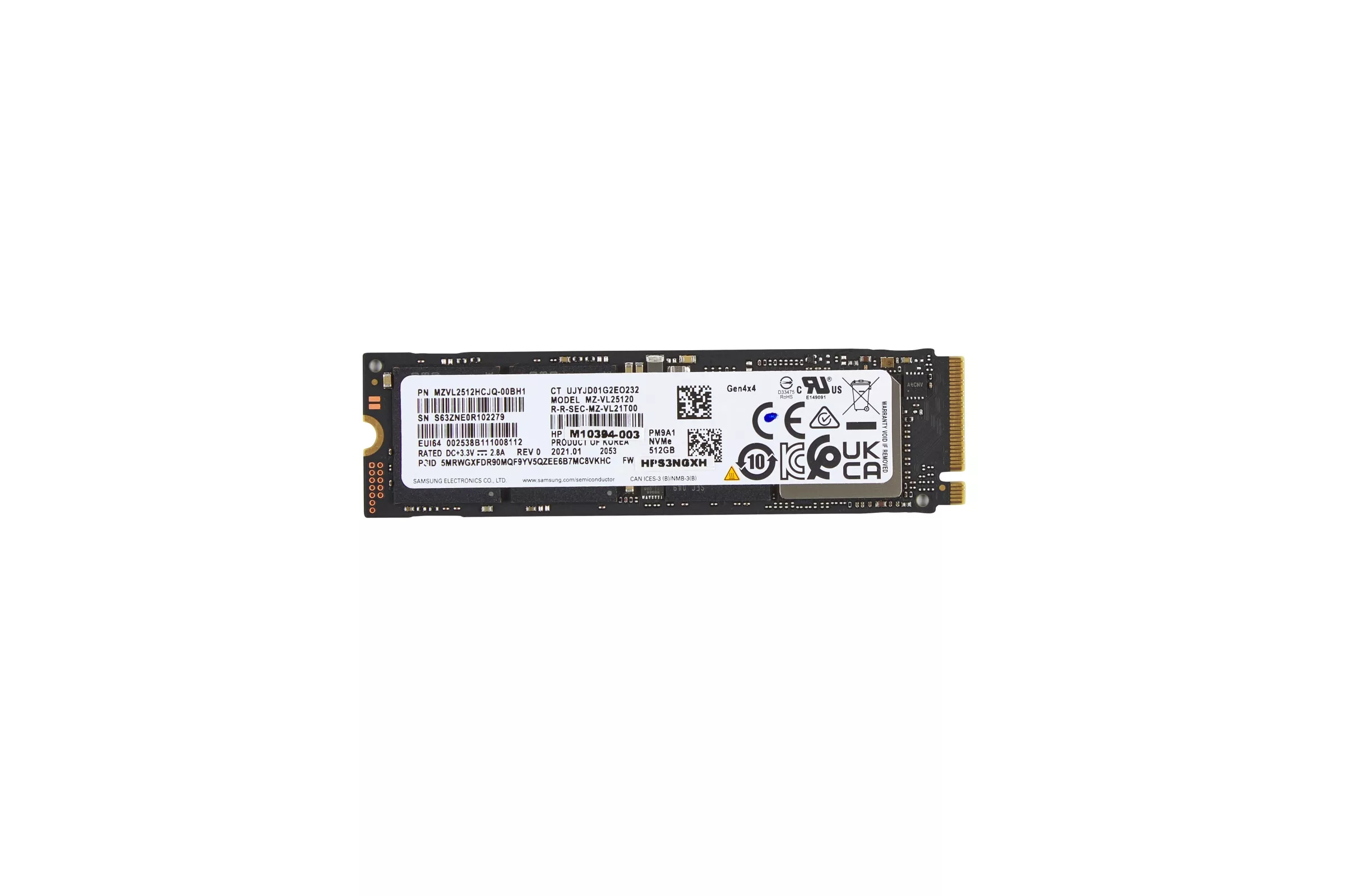 512GB PCIe-4x4 NVMe Solid State Drive