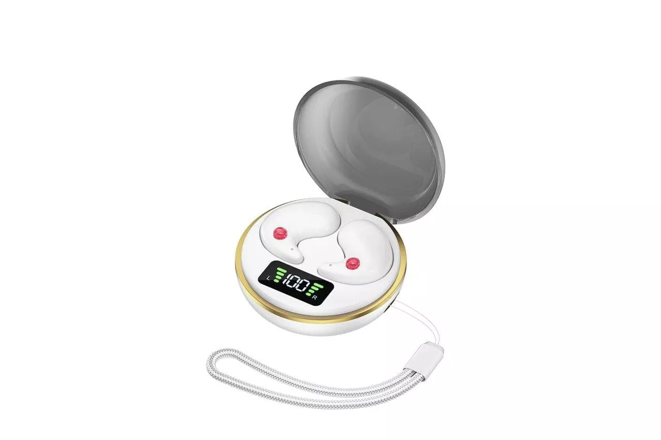 Auriculares Dam Electronics BY-8 True Wireless Bluetooth 5.3 con Display LED y control táctil blancos