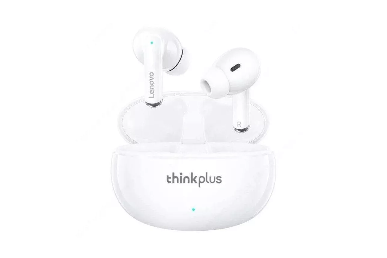 Auriculares Lenovo XT88 inalámbricos Bluetooth con micrófono dual y control táctil blancos