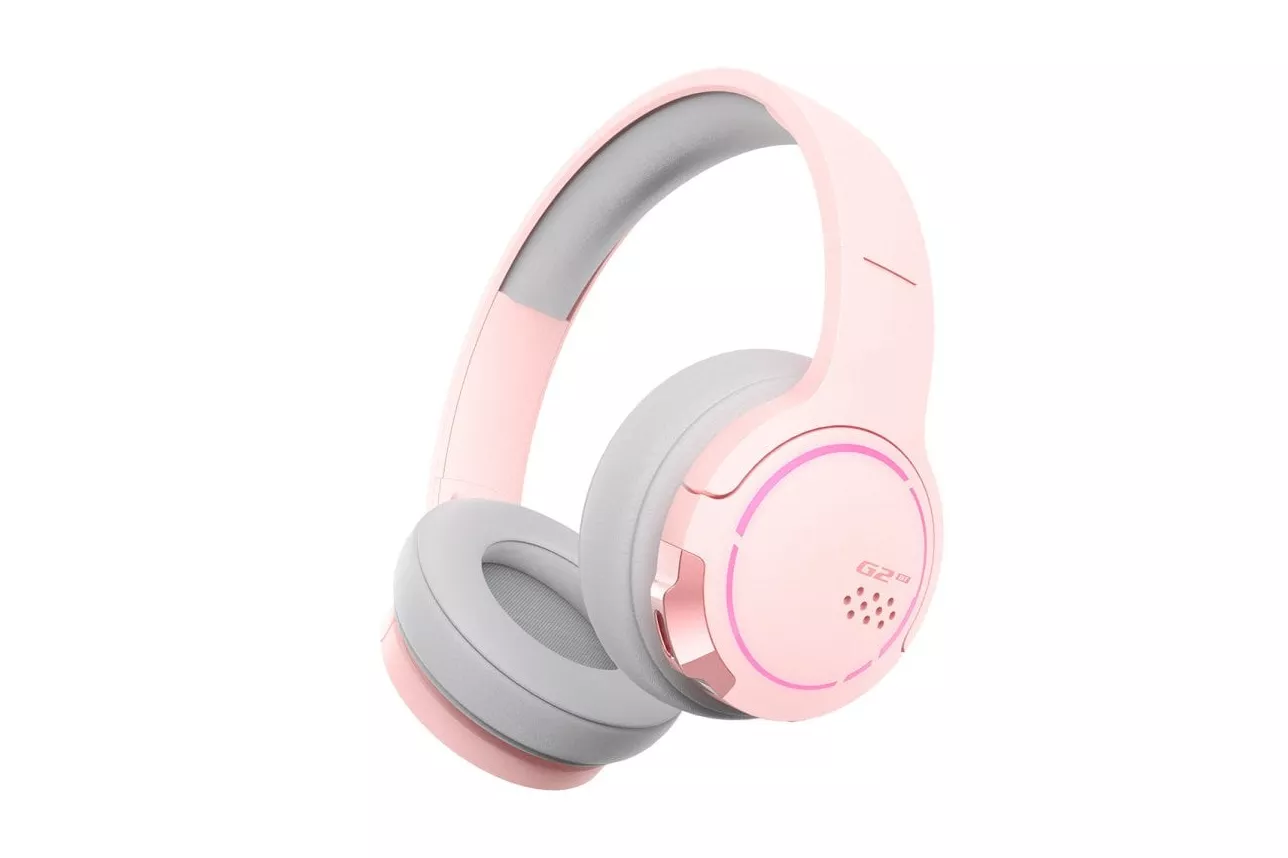 Edifier G2BT Auriculares Gaming Inalámbricos con Cancelación de Ruido Rosas