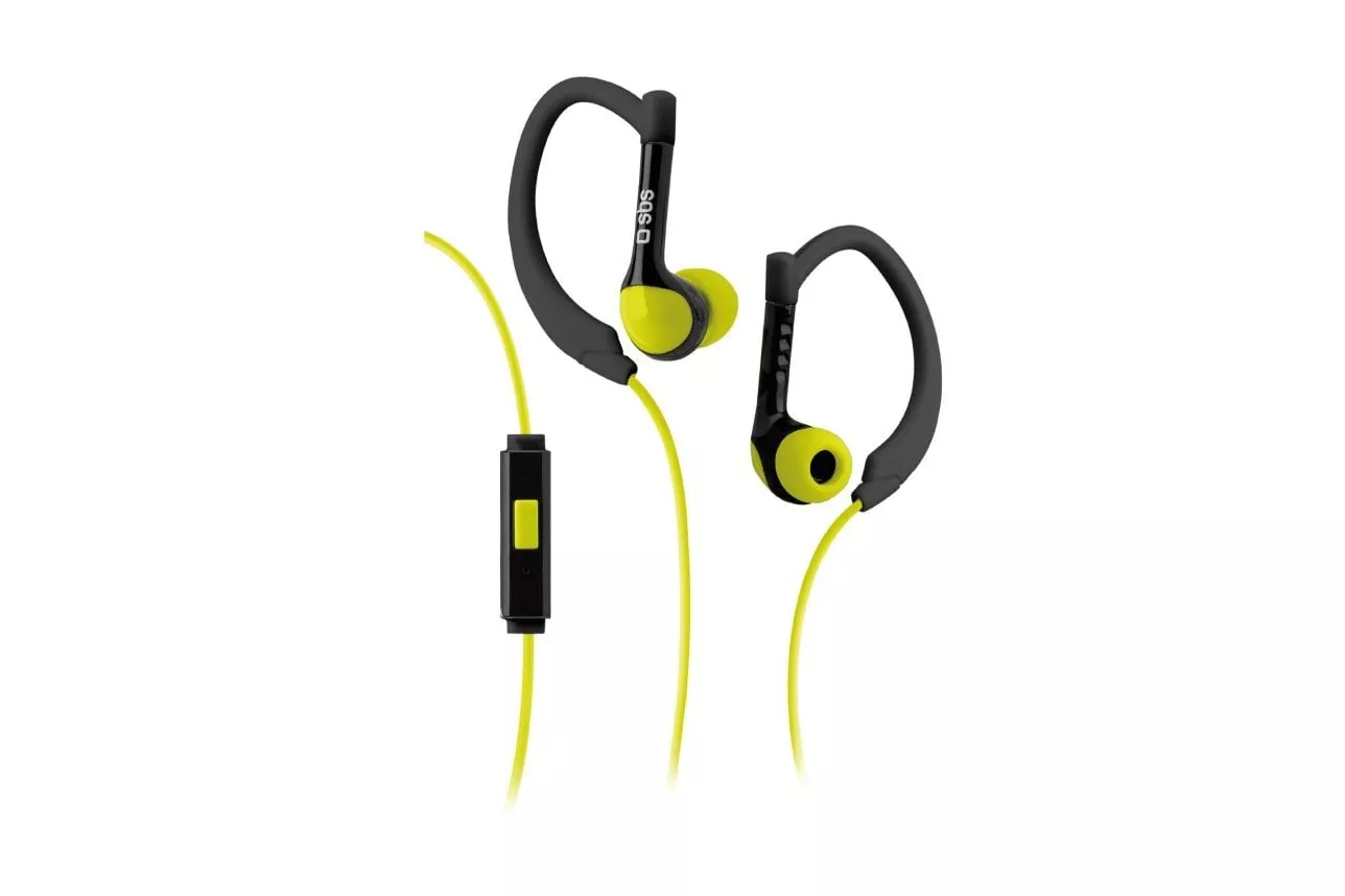 SBS Runway Sport Auriculares Deportivos Jack 3.5mm Negro/Amarillo