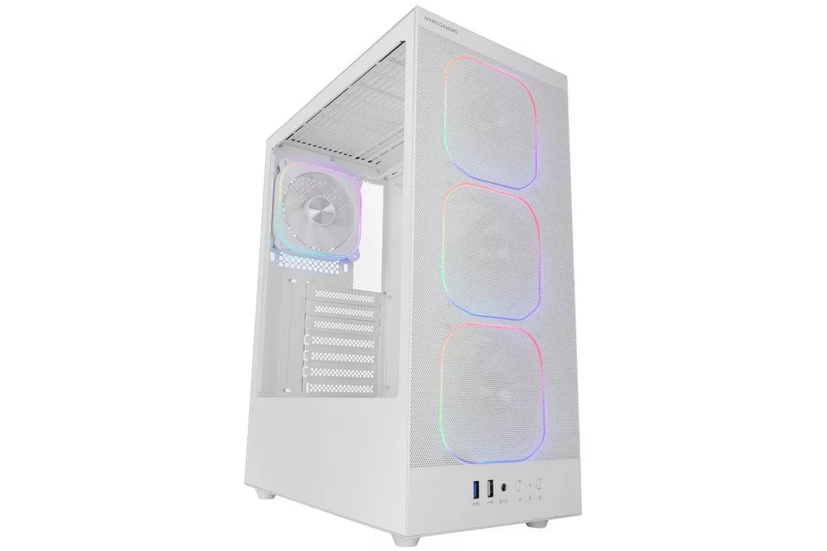 Mars Gaming Mc-nebula Caja Gaming Atx 4 Ventiladores Argb 120mm Cablehatch Cristal Templado Blanco