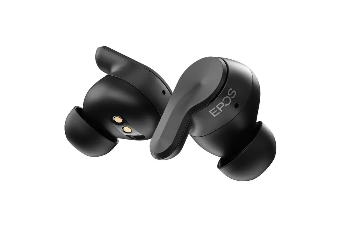 Auriculares Epos Adapt E1 inalámbricos Bluetooth con Cancelación de Ruido híbrida, resistentes al agua, uso profesional y diario, color negro
