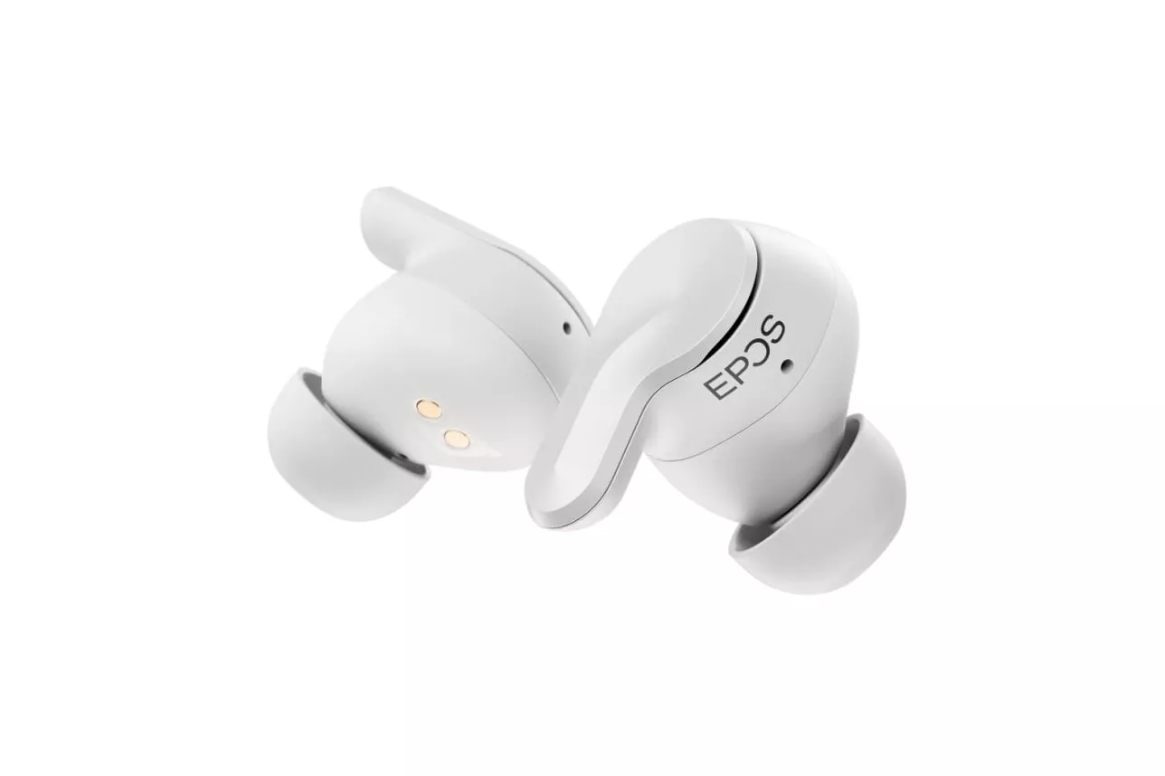 Auriculares EPOS ADAPT E1 inalámbricos Bluetooth con Cancelación de Ruido, uso profesional, blancos