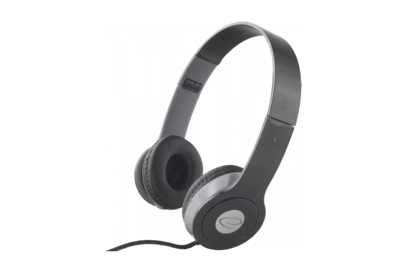 Auriculares Esperanza EH145K con cable, control en línea, uso para música, plegables, negros
