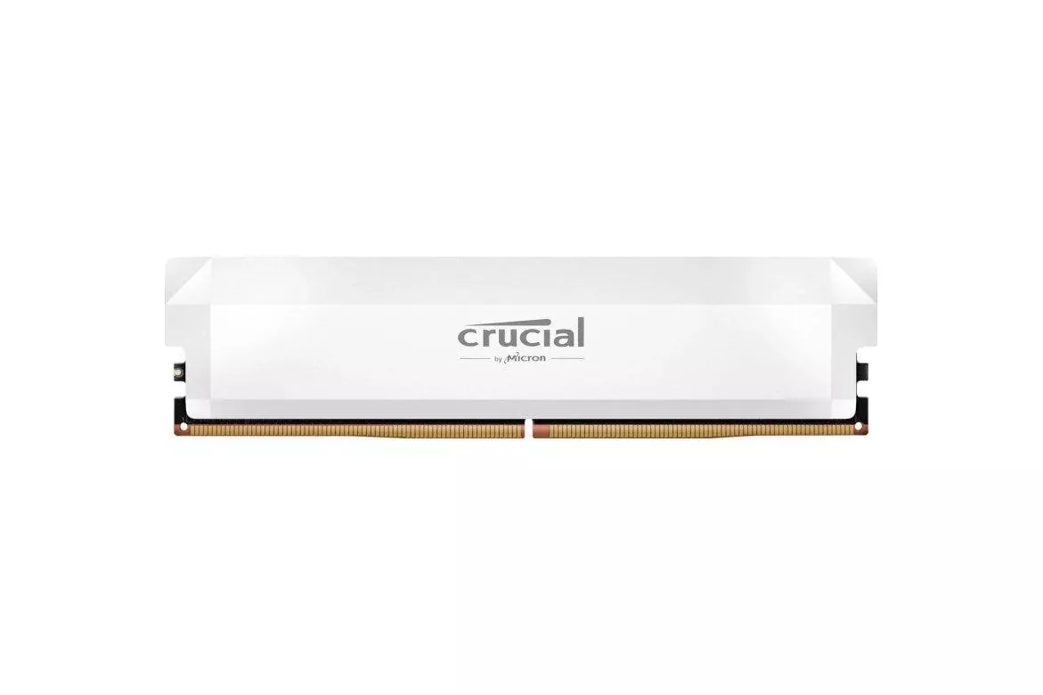 Memoria RAM Crucial Pro OC 16GB 1x16GB DDR5 6400MHz CL32 EXPO XMP Blanco