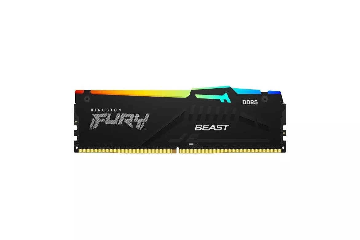 Memoria RAM Kingston FURY Beast RGB 32GB 1x32GB DDR5 5200MHz CL40 Intel XMP AMD EXPO Negro
