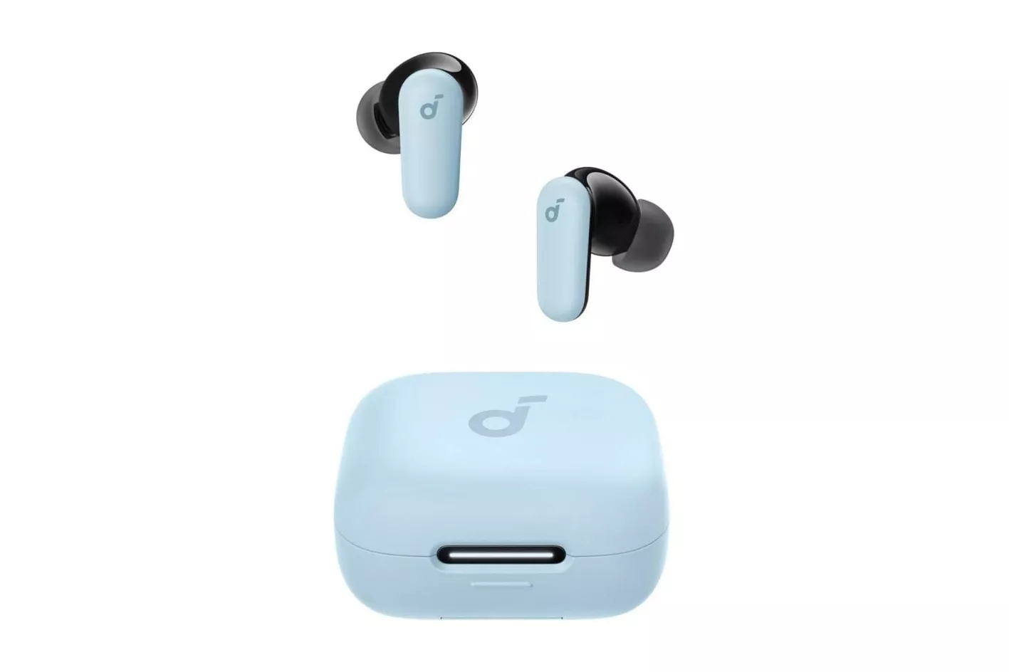 Auriculares Anker P30i inalámbricos Bluetooth con Cancelación Activa de Ruido, Micrófono, uso llamadas/música, IP54, azul claro