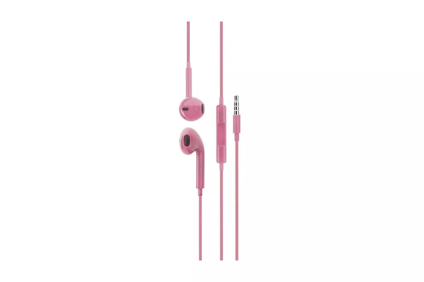 Auriculares DCU Tecnologic 34151002 con cable, conexión jack, para llamadas y música, micrófono y control de volumen, color rosa