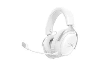Auriculares HyperX Cloud III con cable multiplataforma, micrófono con cancelación de ruido, blancos