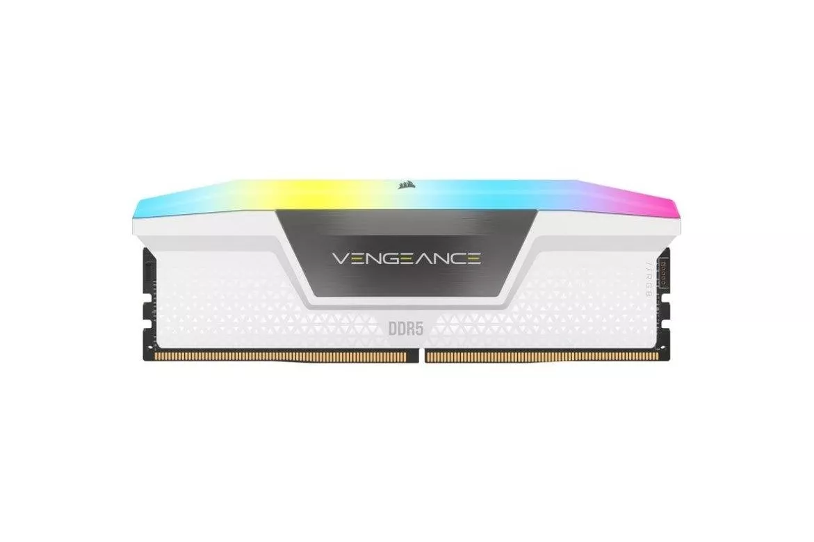 Memoria RAM Corsair VENGEANCE RGB 32GB 2x16GB DDR5 7200MHz CL34 Intel XMP Blanco