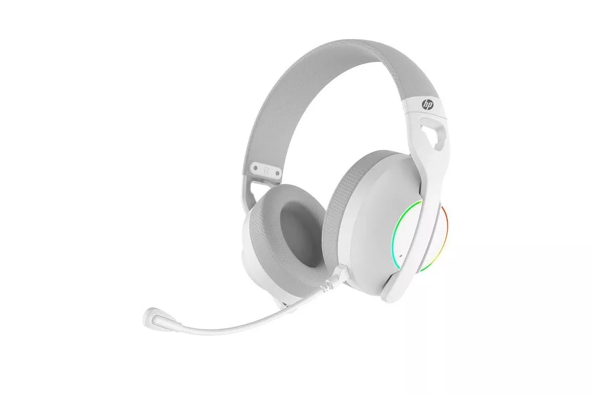 Auriculares HP DHE-8003U con cable USB tipo headset para gaming blancos