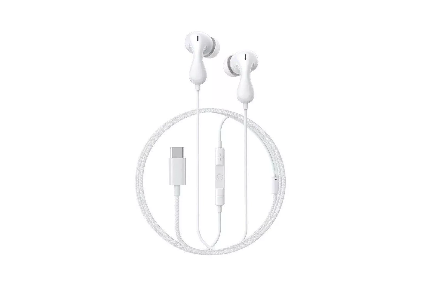 Auriculares Baseus Encok Cz20 con cable USB Tipo C para llamadas y música blancos