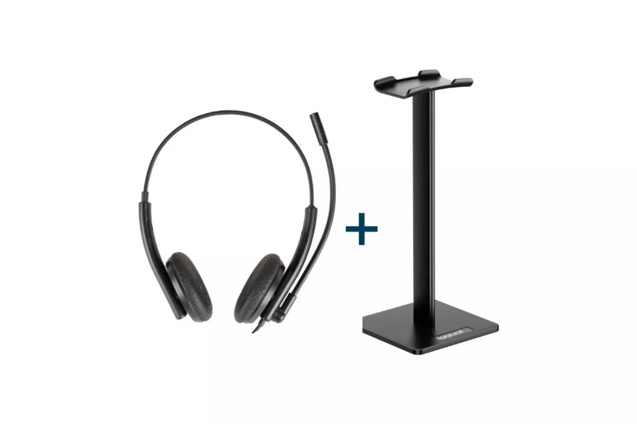 Auriculares iggual ENC3030 con cable USB para oficina y llamadas, cancelación de ruido, negros