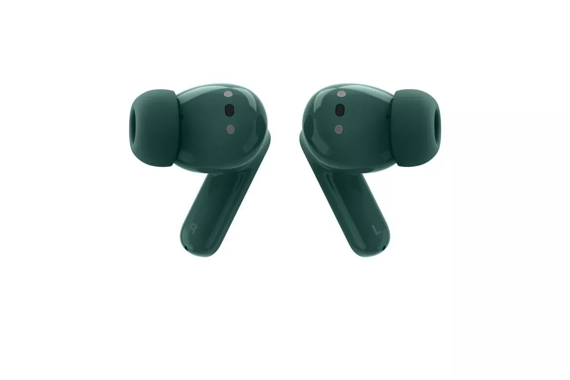 Auriculares Motorola Moto Buds Bass inalámbricos Bluetooth con Cancelación Activa de Ruido, triple micrófono y protección repelente al agua, color verde