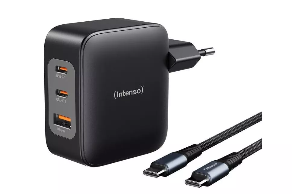 Fuente de Alimentación Intenso W100ACC+C520C 100 W carga rápida GaN 3 dispositivos