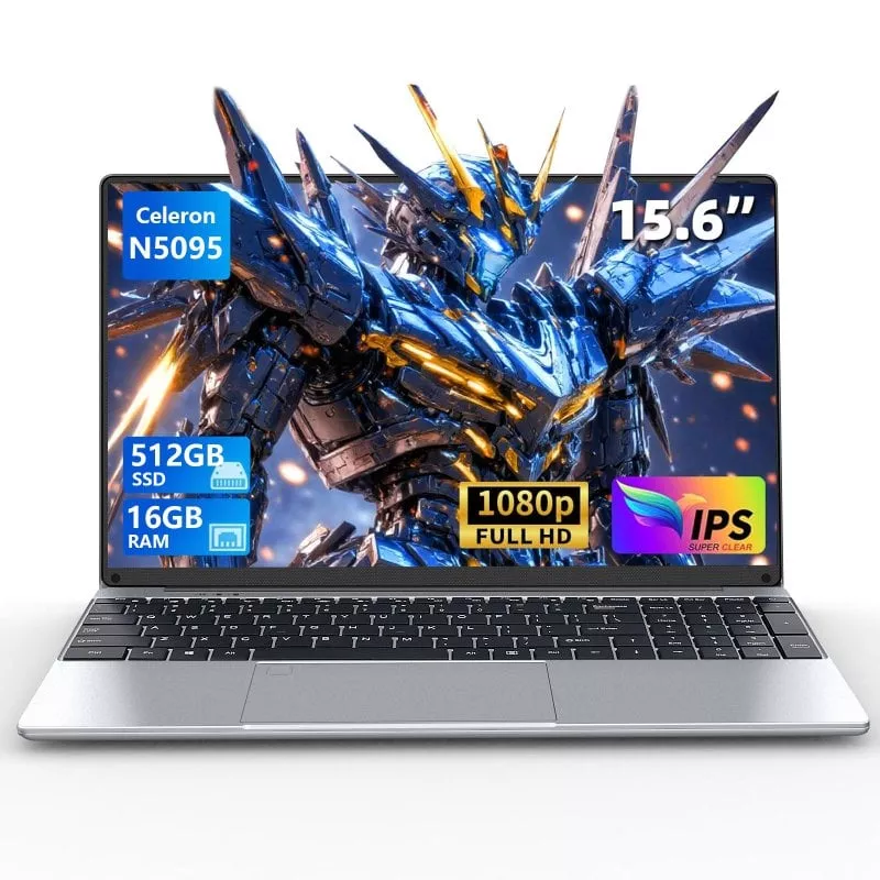 Portátil Vanwin 15.6″ Intel Celeron N5095 16GB 512GB SSD Windows 11 Pro Huella