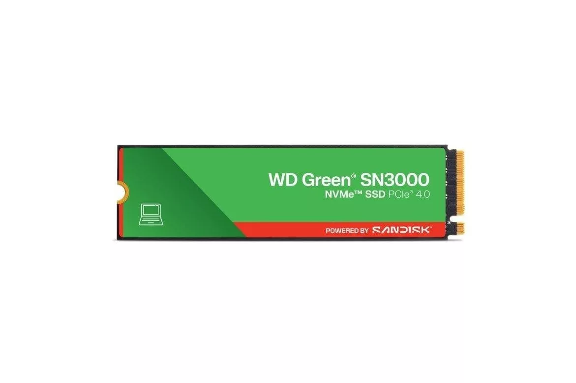 Disco Duro Western Digital Green SN3000 500GB SSD NVMe M.2 PCIe 4.0 5000 MB/s QLC