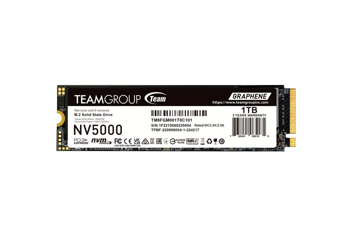 Disco Duro M.2 Team Group NV5000 1TB PCIe Gen4 x4 NVMe SSD