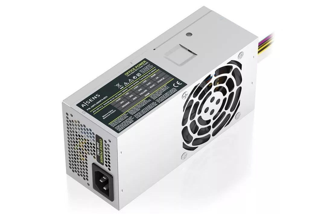 Fuente de Alimentación Aisens ASPC-500TFX-SEO 500W ATX 2.0 TFX protecciones avanzadas plata