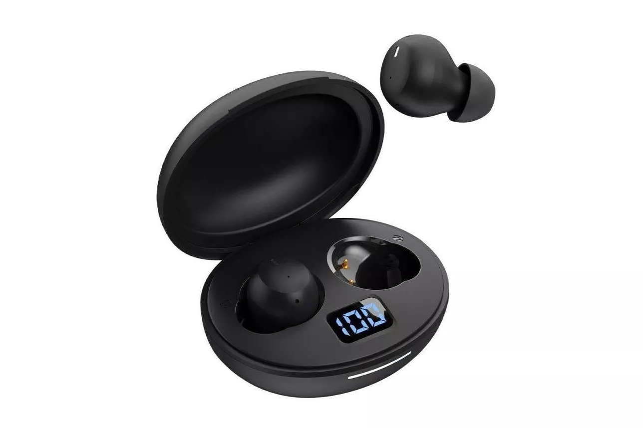 Auriculares Cool Pocket inalámbricos Bluetooth con Cancelación Activa de Ruido, control táctil y powerbank, negros