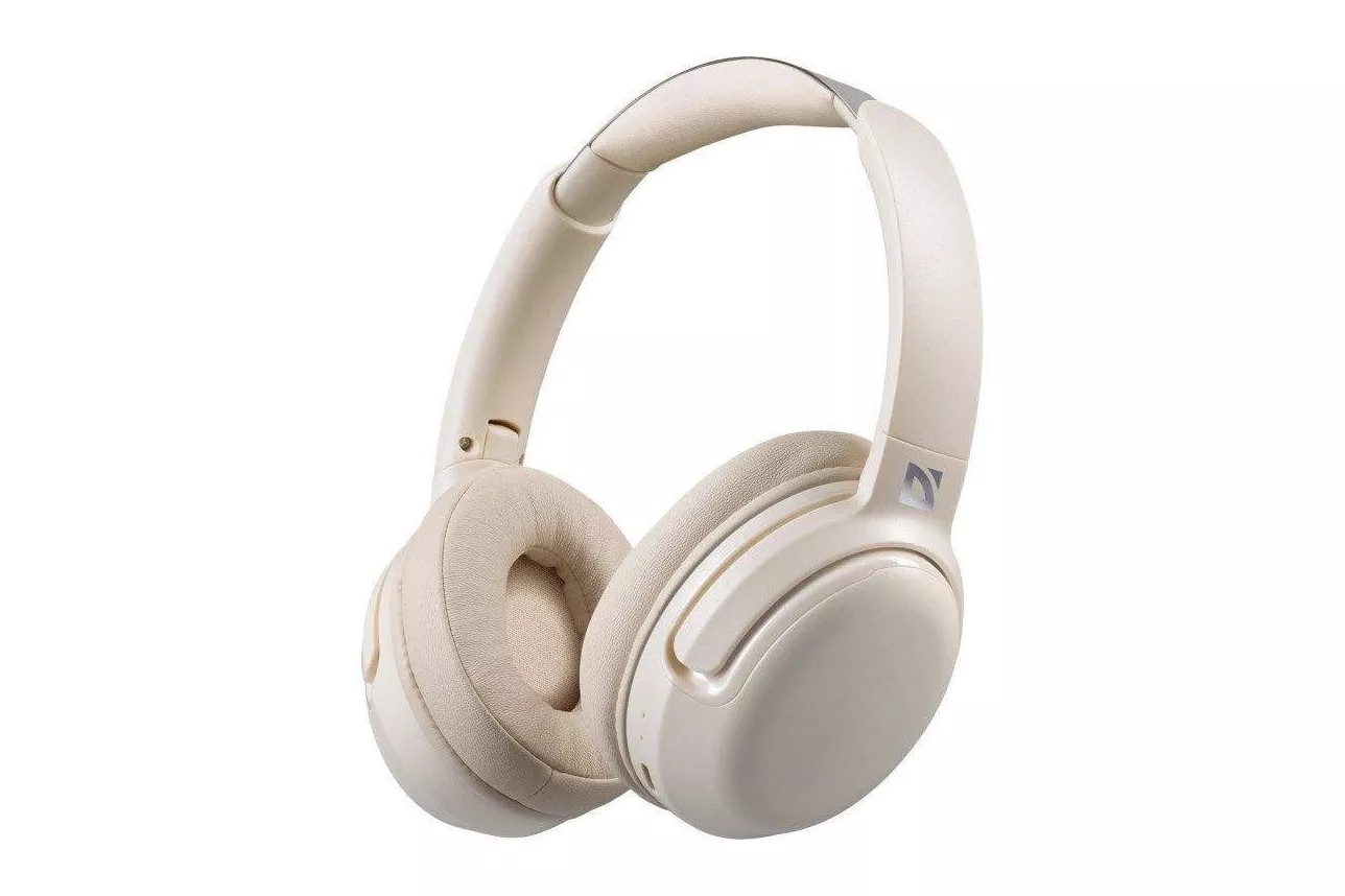 Auriculares Defender Freemotion B475 inalámbricos Bluetooth con cancelación de ruido y entrada AUX Beige