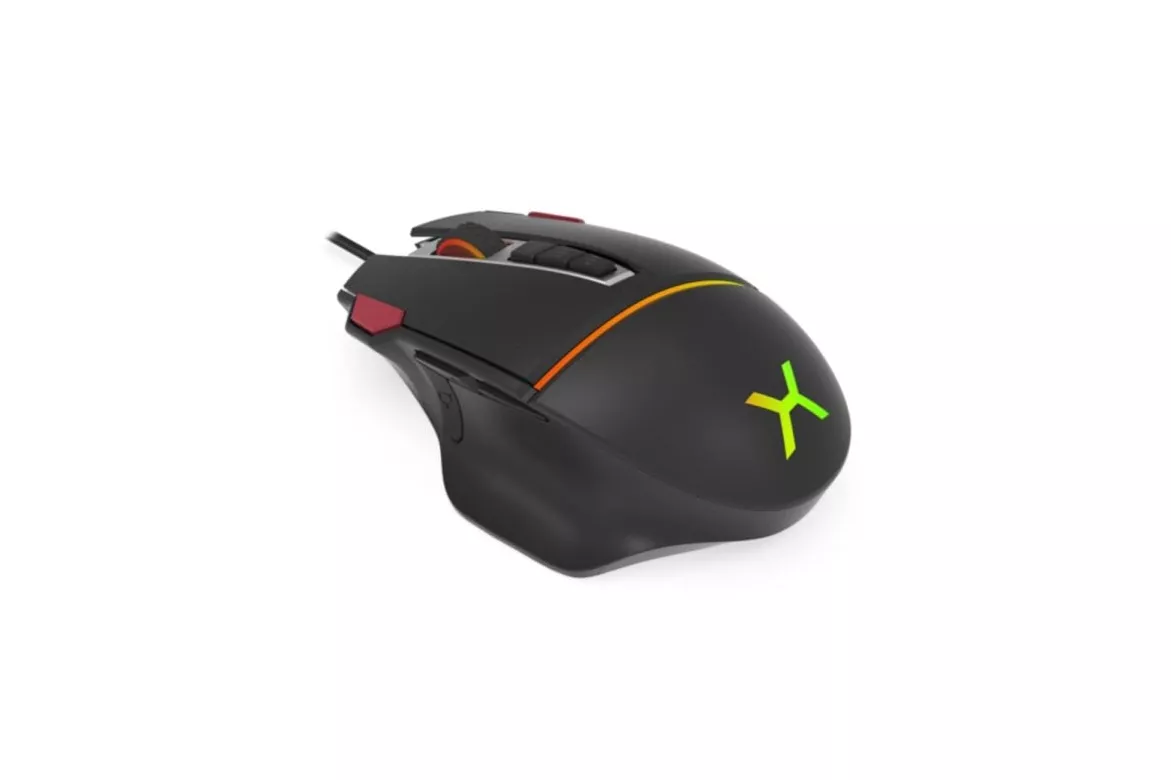 Ratón KRUX Fuze Pro USB tipo A 12000 DPI Negro RGB 11 Botones Programables