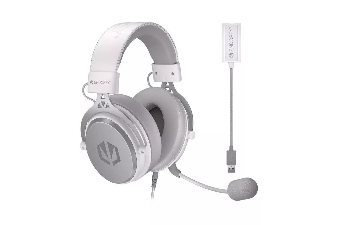 Auriculares Endorfy Viro Plus USB con cable Conectividad jack 3,5 mm Música/Todos los días Blanco