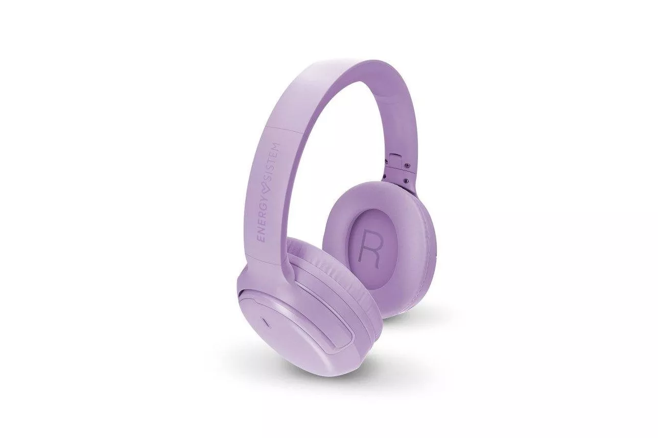 Auriculares Energy Sistem Lavender Rizz inalámbricos Bluetooth con Deep Bass, batería 50h, multipunto y micrófono, diseño plegable