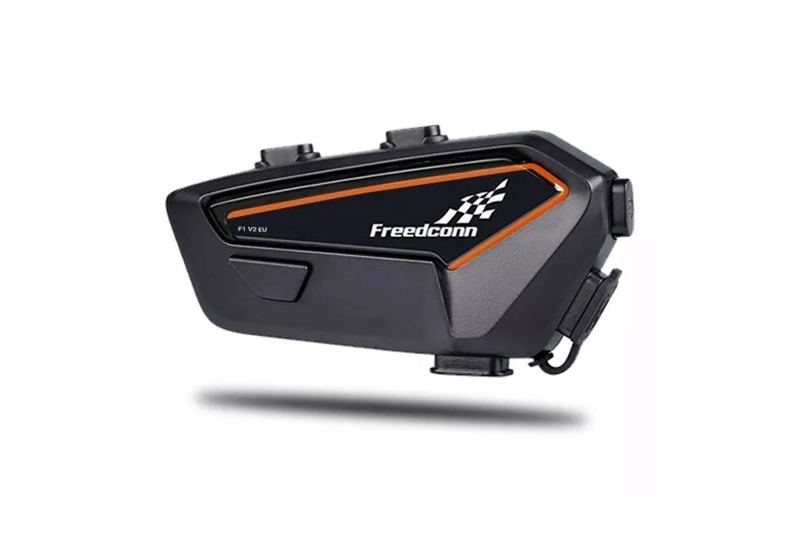 Auriculares Freedom F1 V2 inalámbricos Bluetooth con Cancelación de Ruido, Micrófono y radio FM, protección IP65, color negro y naranja