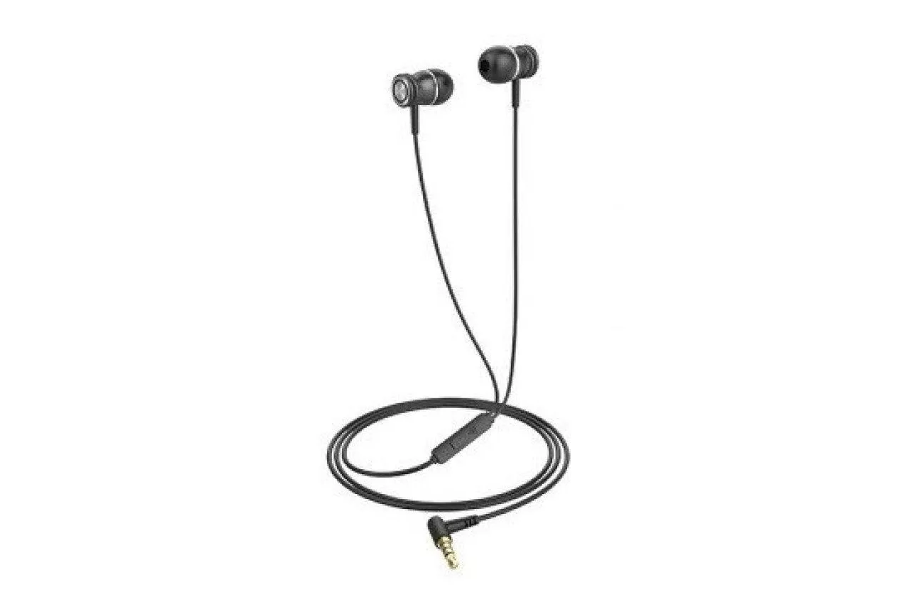 Auriculares Havit E303p con cable, control mediante botones, uso para llamadas y música, color negro
