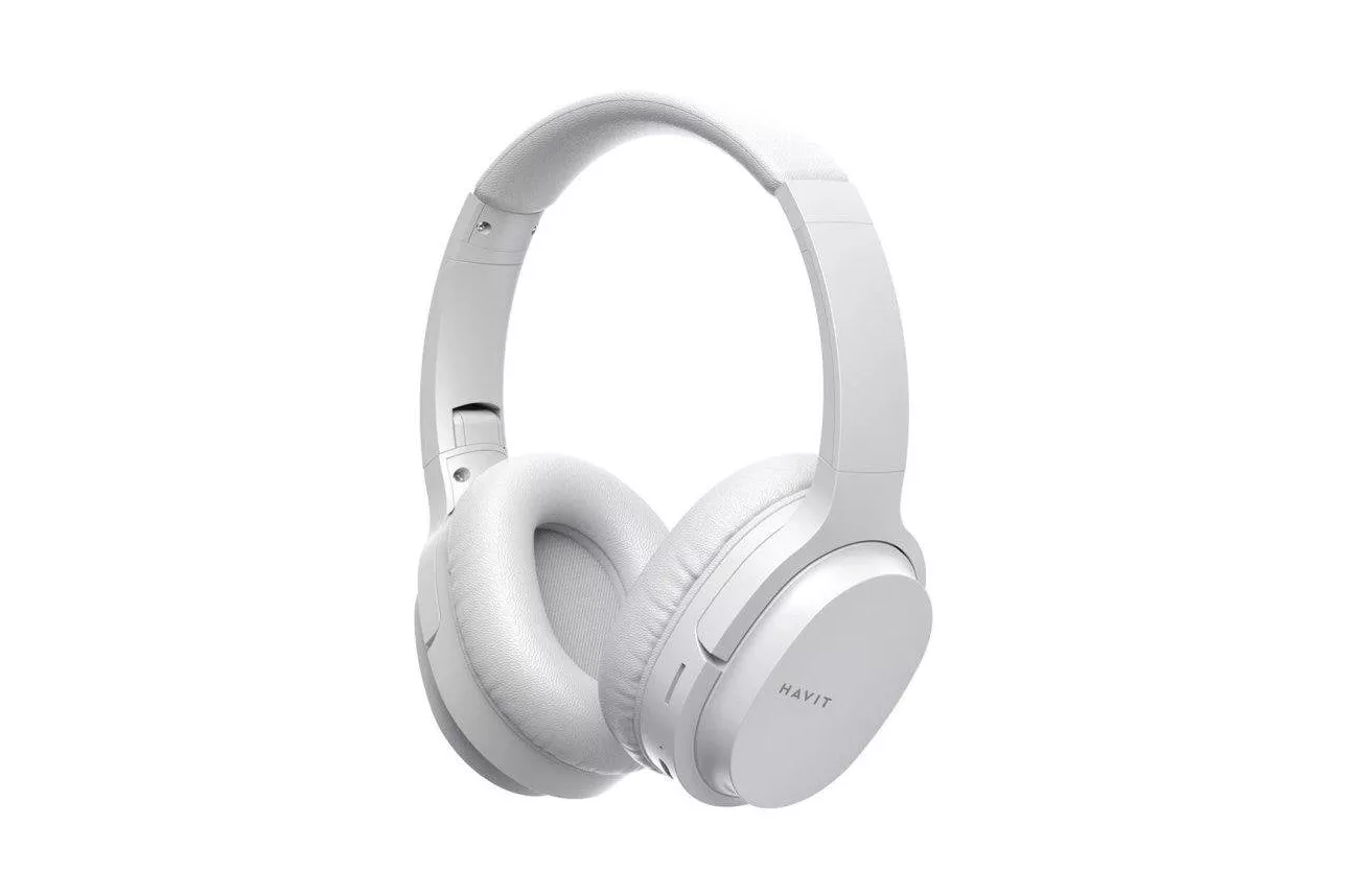 Auriculares Havit I62 inalámbricos y con cable Bluetooth para uso diario, color blanco